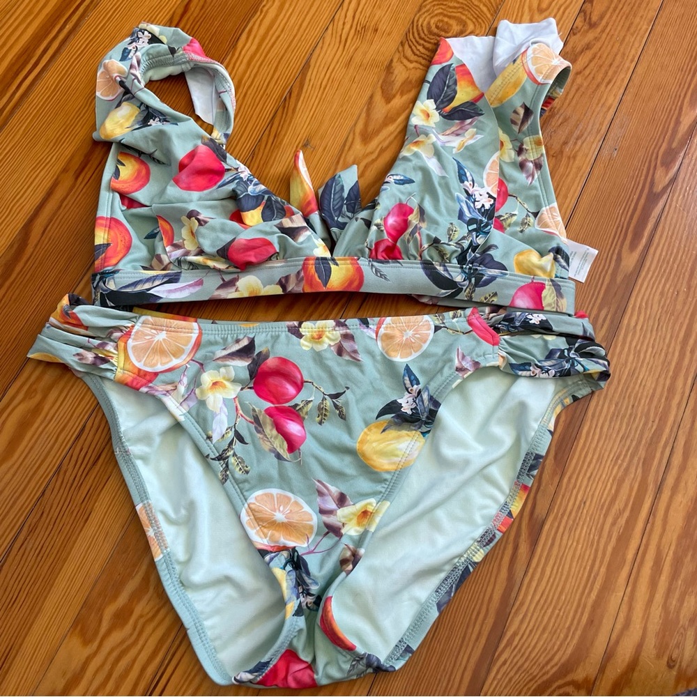 Kona Sol Fruit Print Bikini NWOT